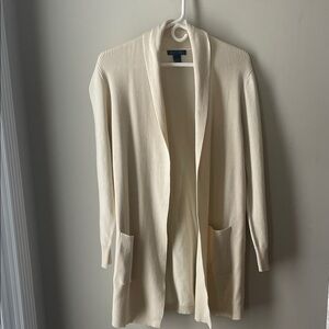 Elegant Cream Open Front Cardigan